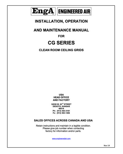 CG Series Clean Room Manual