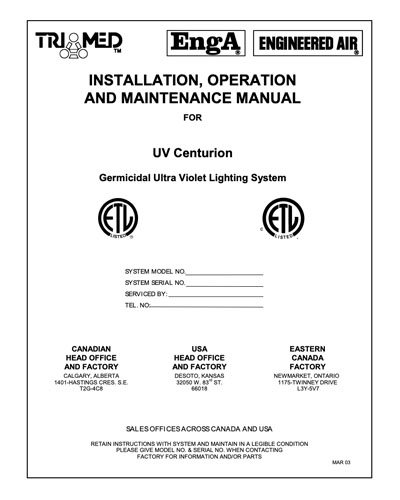 UV Series Manuals