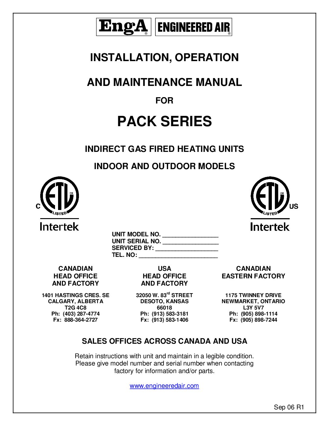 Pack Series Manuals