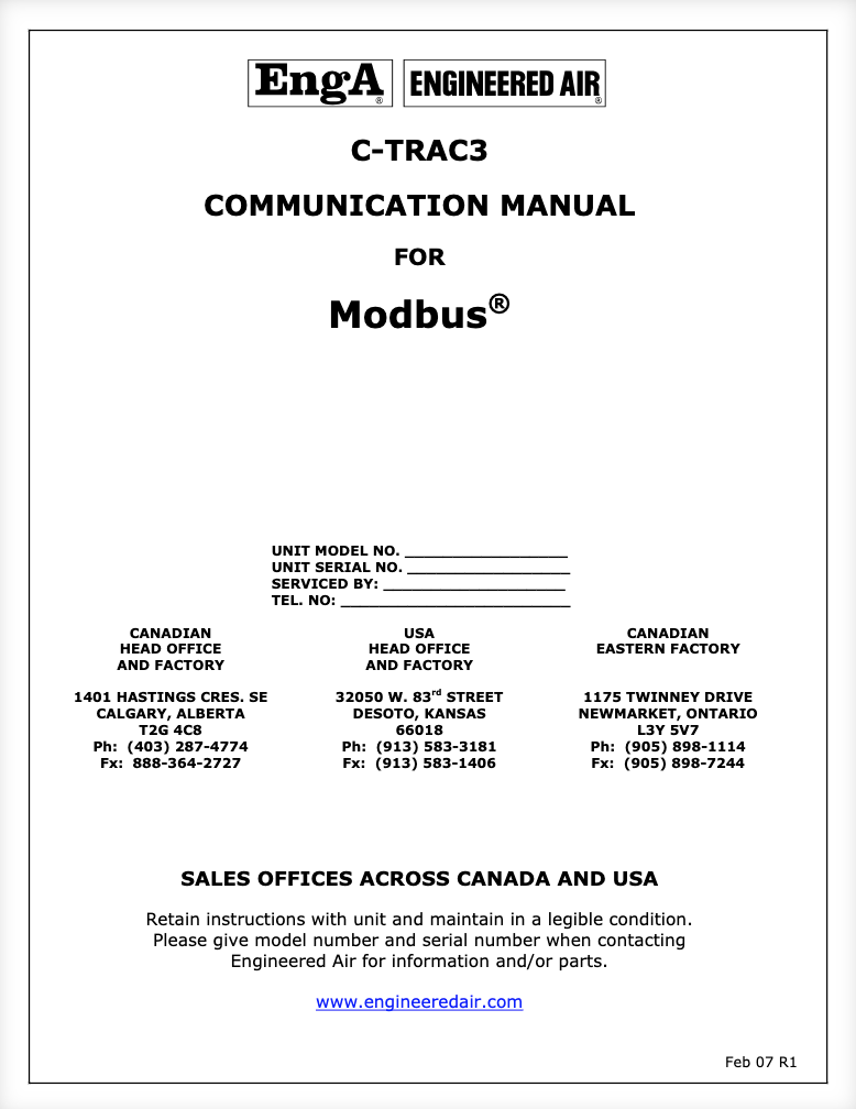 CTRAC3 Modbus