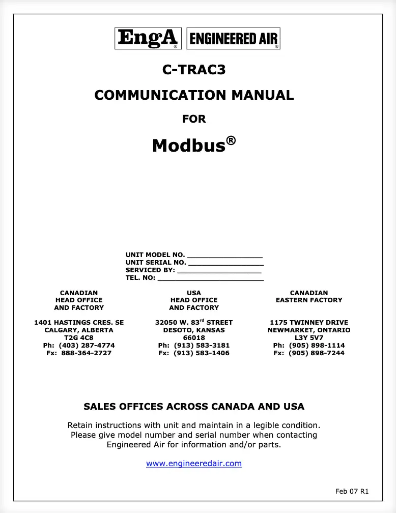 CTRAC3 Modbus