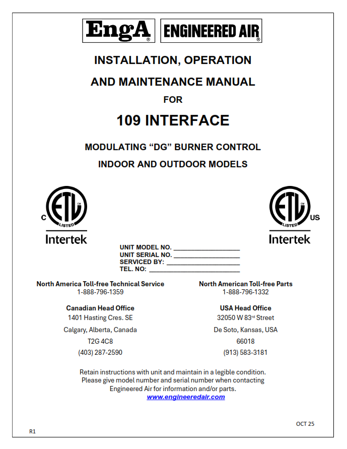109 Interface Controller Manual